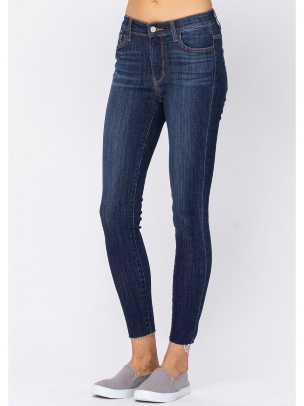 NWT Judy Blue Mid Rise No Destroy Skinny Dark Denim Jeans Size 16W